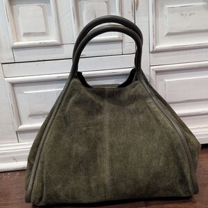 Elegant Olive Green Suede Women's Bag